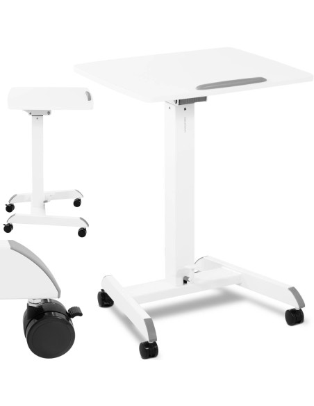 Nešiojamojo kompiuterio stalas pakreipiamas reguliuojamas ant ratukų 60 x 52 cm 760 - 1130 mm Nešiojamojo kompiuterio stalas pakreipiamas reguliuojamas ant ratukų 60 x 52 cm 760 - 1130 mm