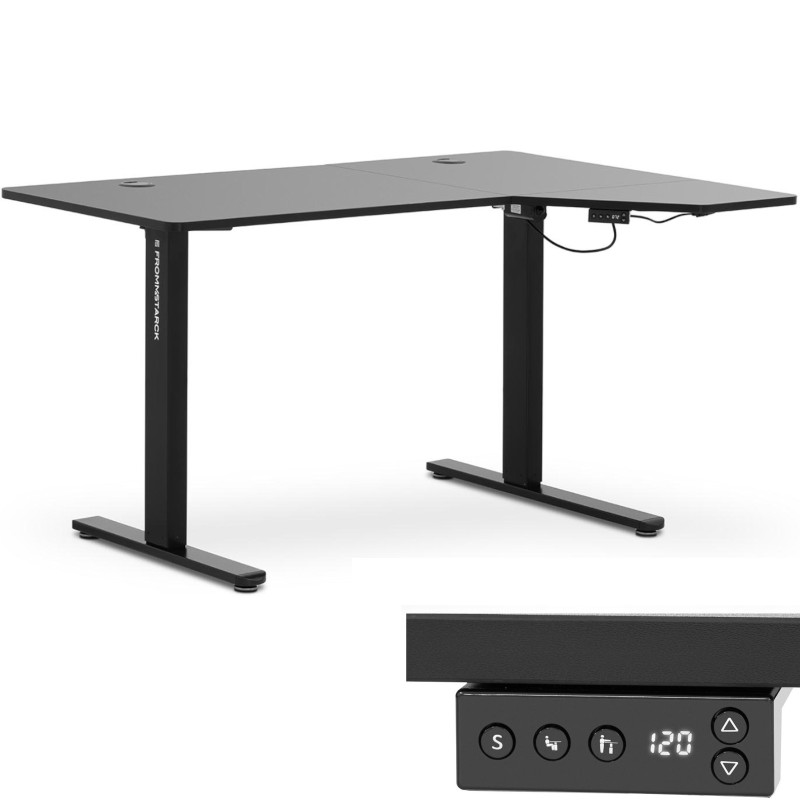 Elektra reguliuojamo aukščio kampinis stalas 140 x 90 cm A 720 - 1200 mm Juoda