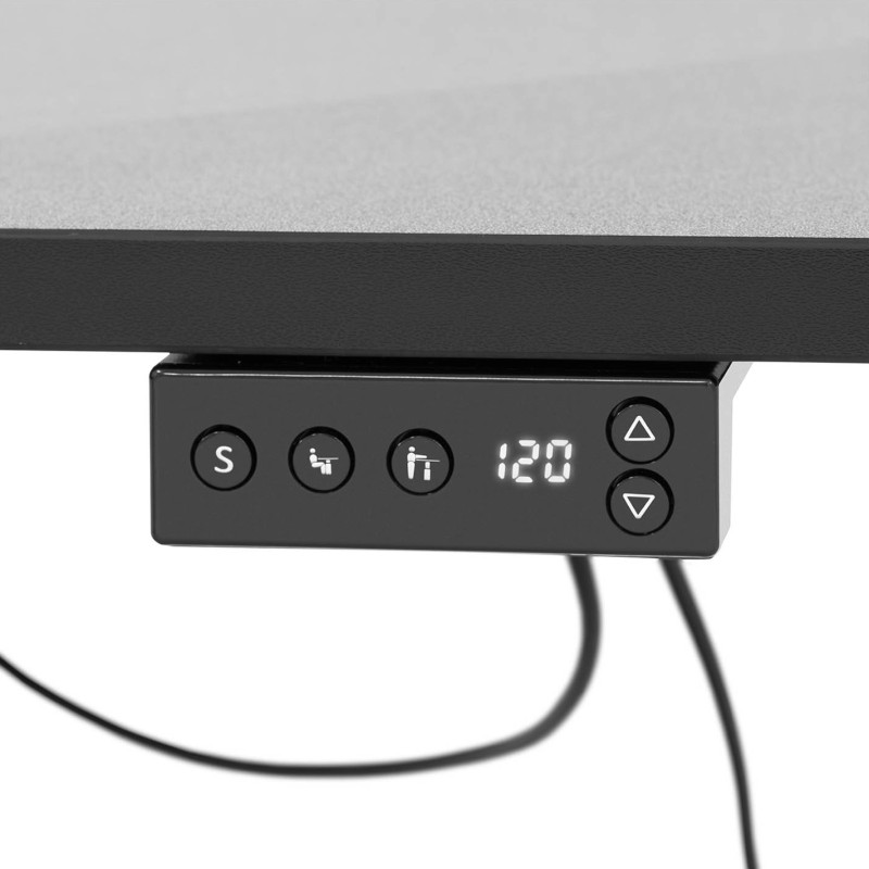 Elektra reguliuojamo aukščio kampinis stalas 140 x 90 cm A 720 - 1200 mm Juoda