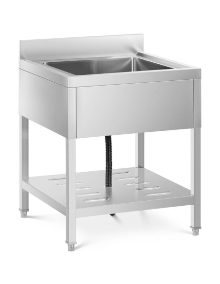 Vienos kameros gastronominė baseino kriauklė su lentyna ir apvadu 70 x 70 x 95 cm Vienos kameros gastronominė baseino kriauklė su lentyna ir apvadu 70 x 70 x 95 cm