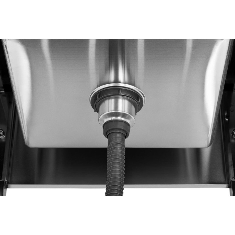 Vienos kameros gastronominė baseino kriauklė su lentyna ir apvadu 60 x 60 x 94 cm