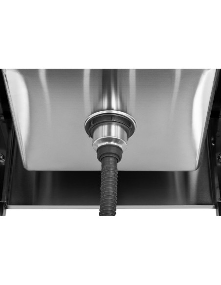 Vienos kameros gastronominė baseino kriauklė su lentyna ir apvadu 60 x 60 x 94 cm