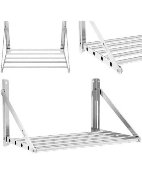 Nerūdijančio plieno sulankstoma sieninė lentyna iki 40 kg 60 x 45 cm Nerūdijančio plieno sulankstoma sieninė lentyna iki 40 kg 60 x 45 cm