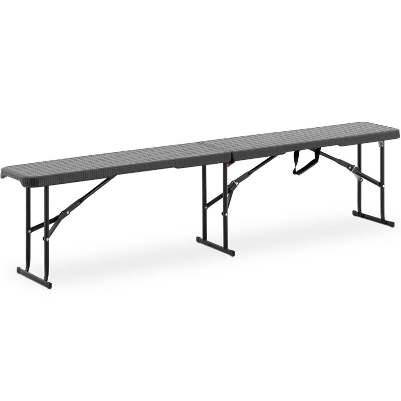 Sulankstomas sodo suoliukas maitinimui juodas iki 300 kg 183 x 30 x 43 cm