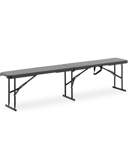 Sulankstomas sodo suoliukas maitinimui juodas iki 300 kg 183 x 30 x 43 cm Sulankstomas sodo suoliukas maitinimui juodas iki 300 kg 183 x 30 x 43 cm