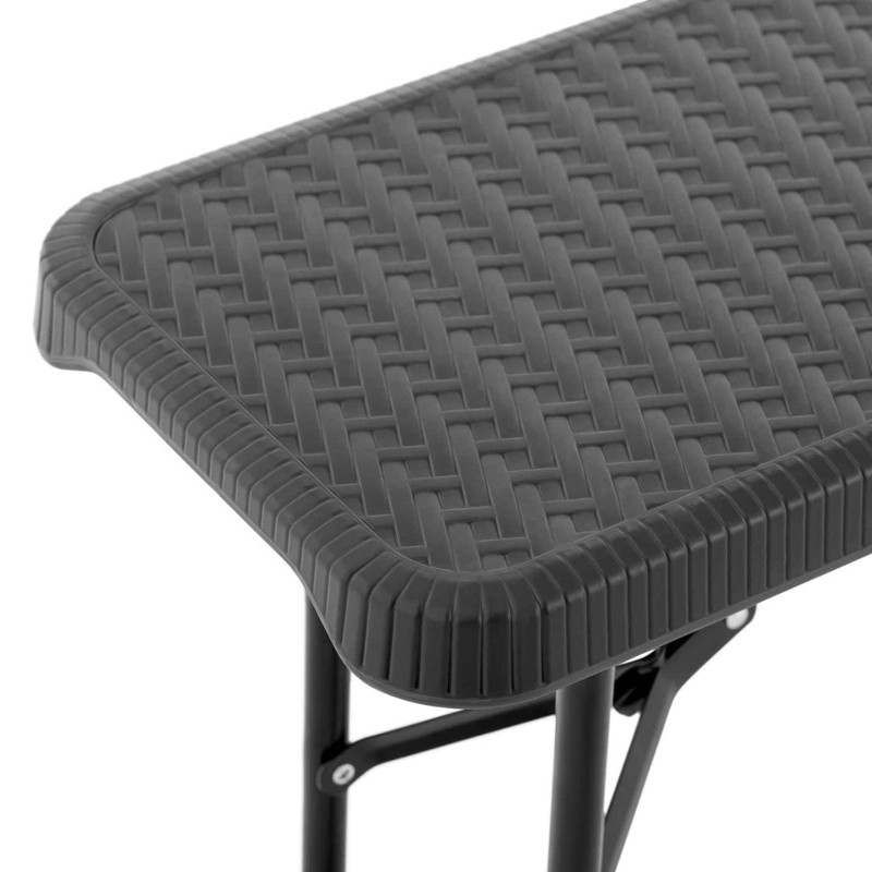 Sulankstomas sodo suoliukas maitinimui juodas iki 300 kg 183 x 30 x 43 cm
