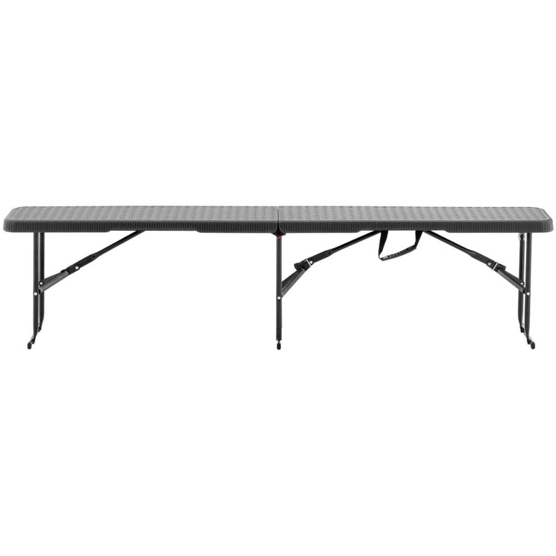 Sulankstomas sodo suoliukas maitinimui juodas iki 300 kg 183 x 30 x 43 cm