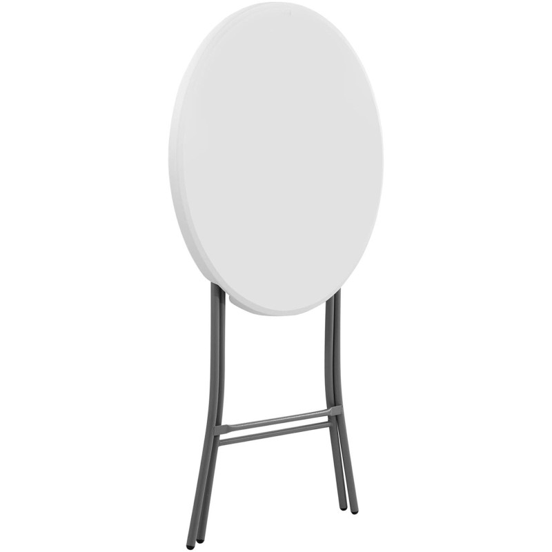 Apvalaus stalo maitinimo baro stalas sulankstomas baltas iki 100 kg skersmens. 80cm x 110cm