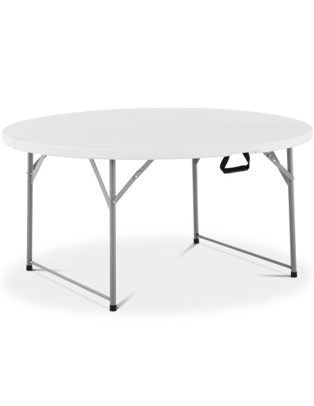 Baltas sulankstomas apvalus sodo maitinimo stalas iki 150 kg skersmens. 150 x 74 cm Baltas sulankstomas apvalus sodo maitinimo stalas iki 150 kg skersmens. 150 x 74 cm