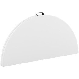 Baltas sulankstomas apvalus sodo maitinimo stalas iki 150 kg skersmens. 150 x 74 cm