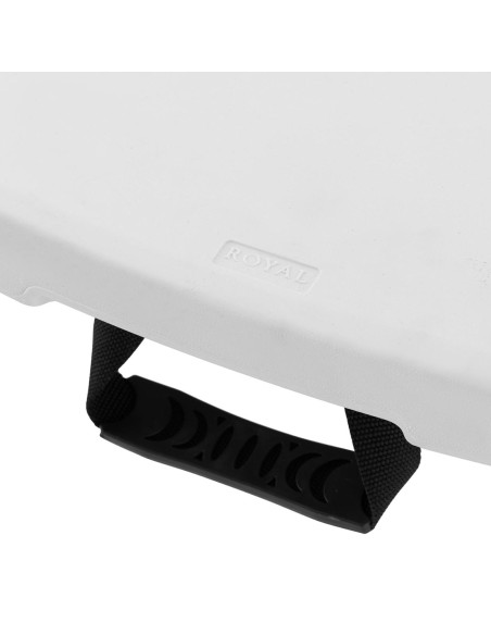 Baltas sulankstomas apvalus sodo maitinimo stalas iki 150 kg skersmens. 150 x 74 cm Baltas sulankstomas apvalus sodo maitinimo stalas iki 150 kg skersmens. 150 x 74 cm