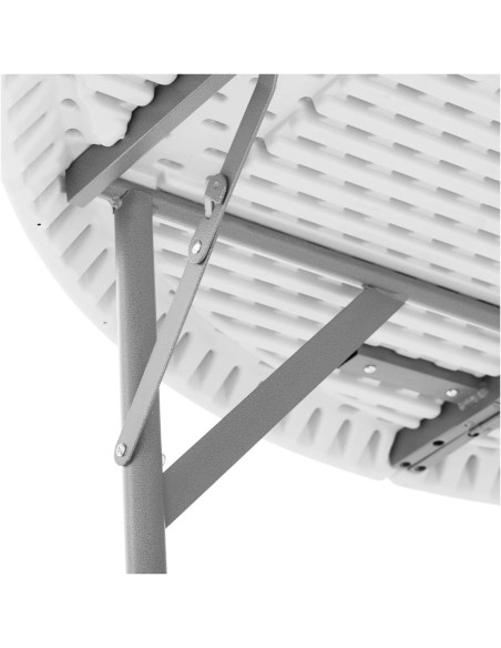 Baltas sulankstomas apvalus sodo maitinimo stalas iki 150 kg skersmens. 150 x 74 cm Baltas sulankstomas apvalus sodo maitinimo stalas iki 150 kg skersmens. 150 x 74 cm