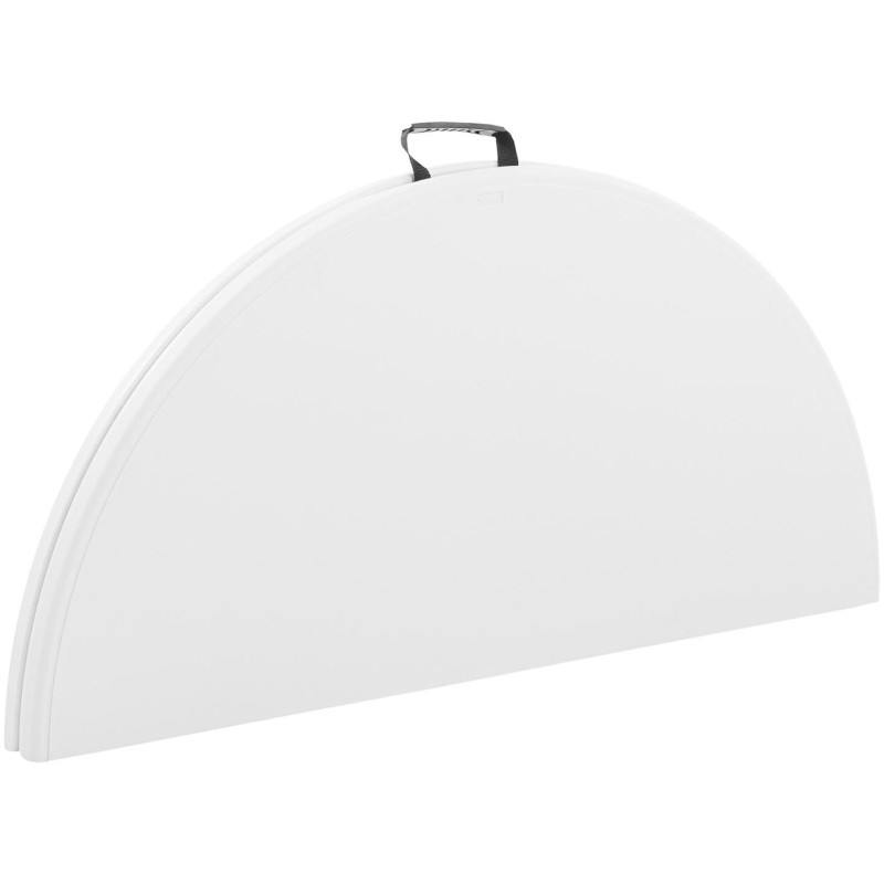Baltas sulankstomas apvalus sodo maitinimo stalas iki 150 kg skersmens. 120 x 74 cm