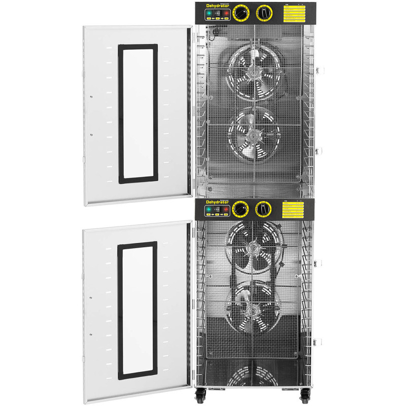 Pramoninis dehidratorius maistinėms žolėms vaisiams 2 kameros 32 grotelės 40-90 C 3150 W