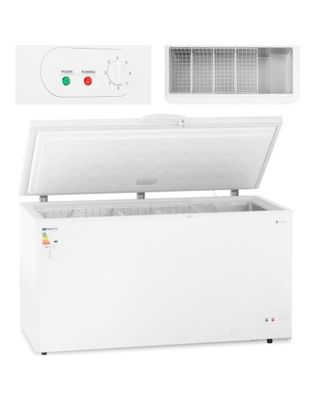 Užrakinamas krūtinės šaldiklis 4 krepšeliai 459 L -12 iki -28 C 135 W