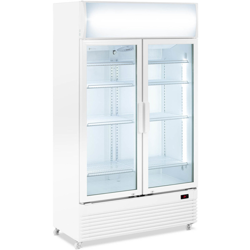 Šaldytuvo aušintuvas gėrimams dvigubo stiklo LED 2-10 C 600 l baltas