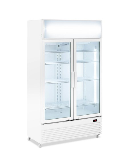 Šaldytuvo aušintuvas gėrimams dvigubo stiklo LED 2-10 C 600 l baltas