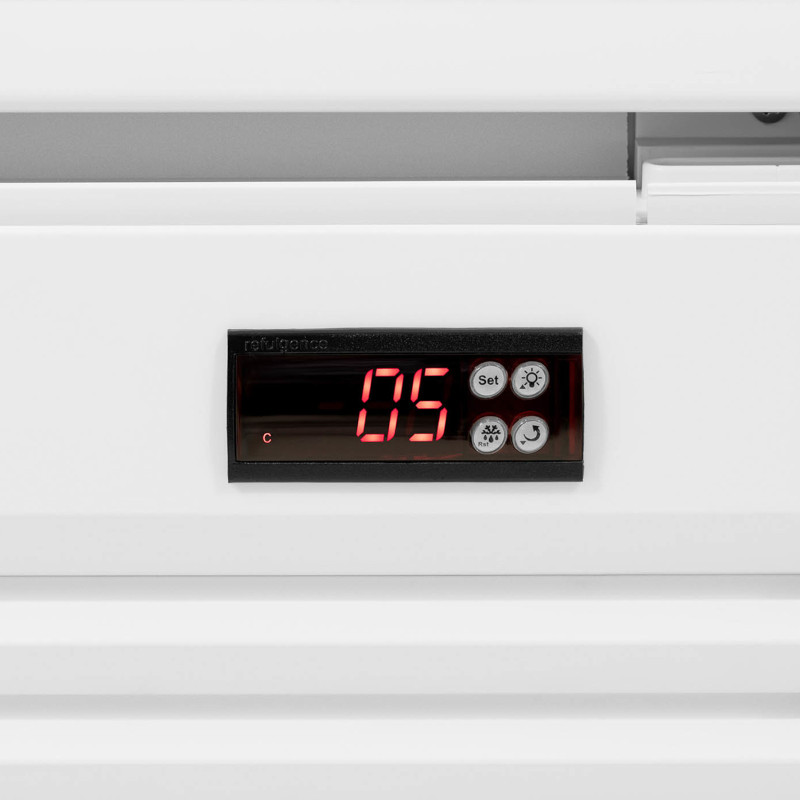 Šaldytuvo aušintuvas gėrimams dvigubo stiklo LED 2-10 C 600 l baltas