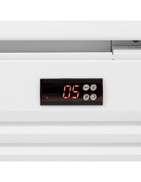 Šaldytuvo aušintuvas gėrimams dvigubo stiklo LED 2-10 C 600 l baltas