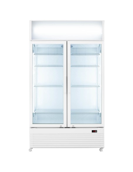 Šaldytuvo aušintuvas gėrimams dvigubo stiklo LED 2-10 C 600 l baltas