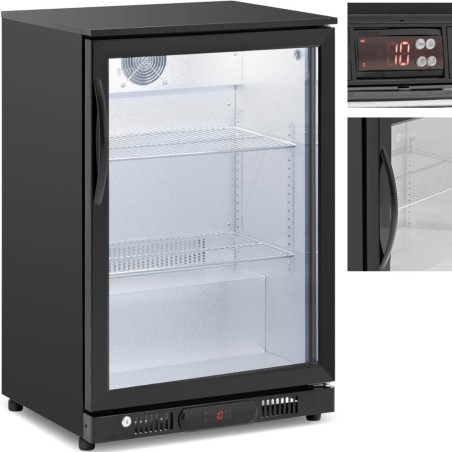 Baro šaldytuvas gėrimams stiklas LED 2-10 C 138 l juodas