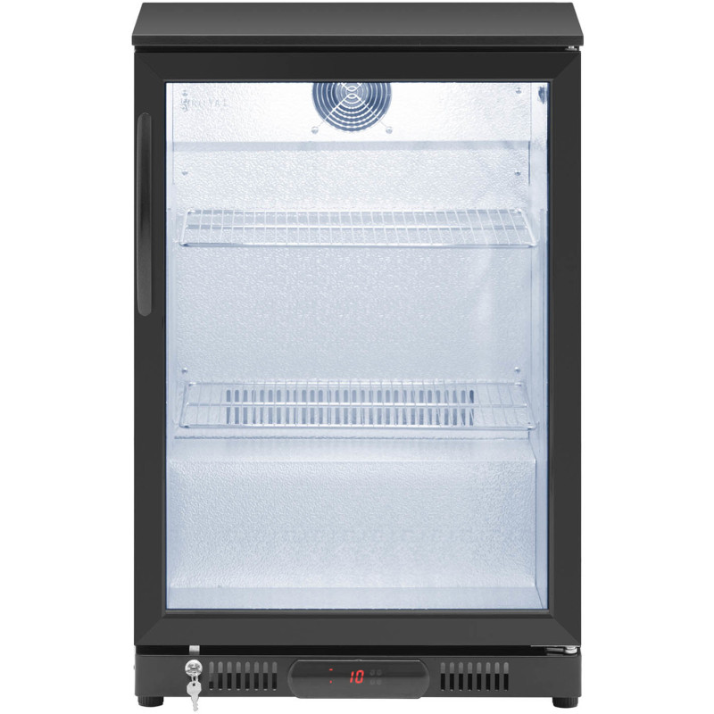Baro šaldytuvas gėrimams stiklas LED 2-10 C 138 l juodas