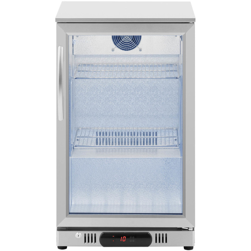 Stiklinis šaldytuvas gėrimams LED 2-10 C 108 l sidabrinis