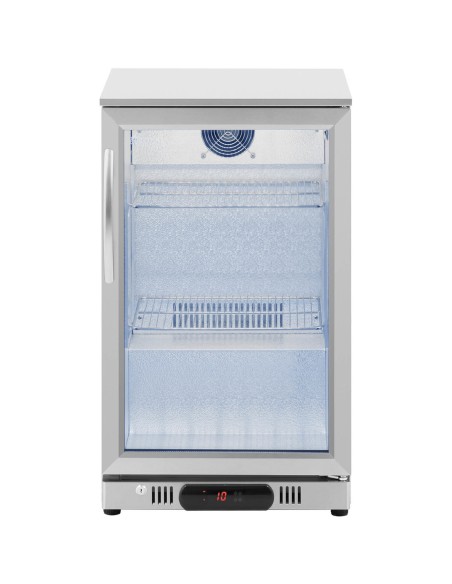 Stiklinis šaldytuvas gėrimams LED 2-10 C 108 l sidabrinis