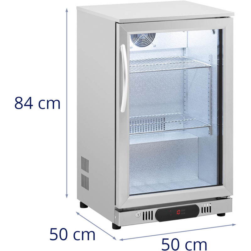 Stiklinis šaldytuvas gėrimams LED 2-10 C 108 l sidabrinis