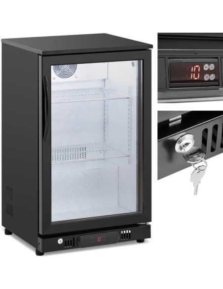 Šaldytuvas stiklinis baras šaldytuvas gėrimams LED 2-10 C 108 l juodas