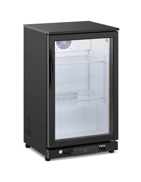Šaldytuvas stiklinis baras šaldytuvas gėrimams LED 2-10 C 108 l juodas