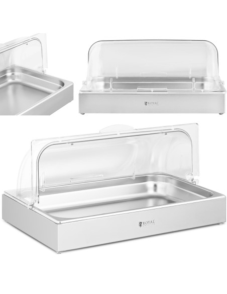 Švediško stalo pusryčių vitrina su ritininiu dangčiu GN 1/1 8,5 l