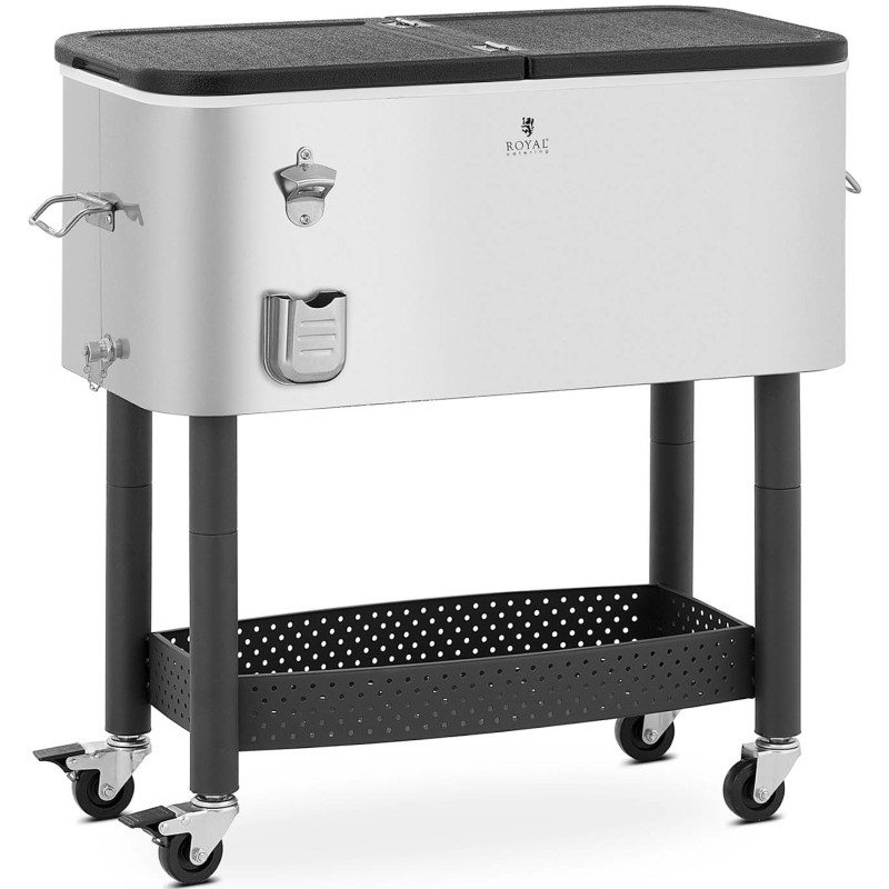 Šaldytuvo konteinerio barmeno vežimėlis ledo gėrimams su lentyna 61 l