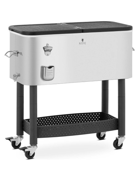 Šaldytuvo konteinerio barmeno vežimėlis ledo gėrimams su lentyna 61 l