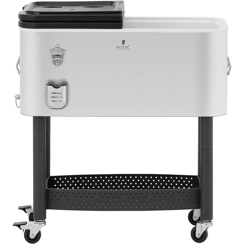 Šaldytuvo konteinerio barmeno vežimėlis ledo gėrimams su lentyna 61 l