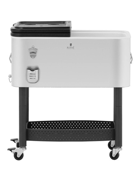 Šaldytuvo konteinerio barmeno vežimėlis ledo gėrimams su lentyna 61 l