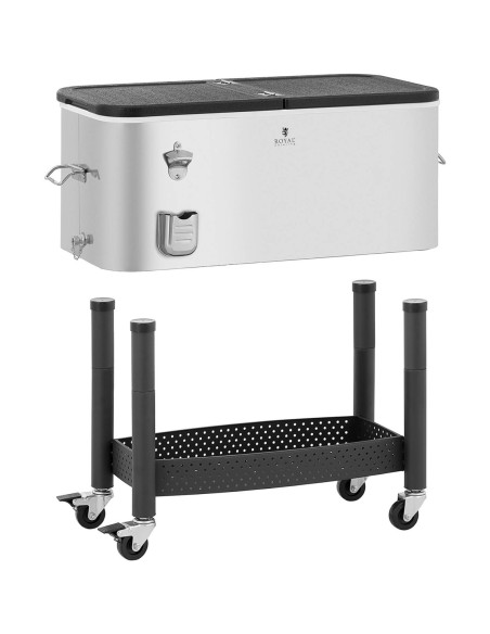 Šaldytuvo konteinerio barmeno vežimėlis ledo gėrimams su lentyna 61 l