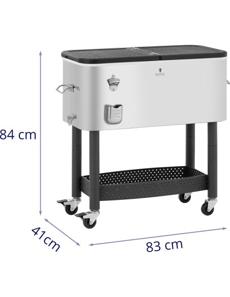 Šaldytuvo konteinerio barmeno vežimėlis ledo gėrimams su lentyna 61 l