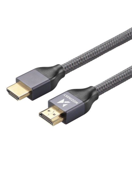 Kabelis HDMI 2.1 8K 60 Hz 48 Gbps 4K 120 Hz 2K 144 Hz 5 m sidabrinis