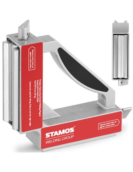 Kampinio strypo magnetinio suvirinimo laikiklis 2 jungikliai kampas nuo 90 iki 50 kg Kampinio strypo magnetinio suvirinimo laikiklis 2 jungikliai kampas nuo 90 iki 50 kg