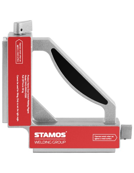 Kampinio strypo magnetinio suvirinimo laikiklis 2 jungikliai kampas nuo 90 iki 50 kg Kampinio strypo magnetinio suvirinimo laikiklis 2 jungikliai kampas nuo 90 iki 50 kg