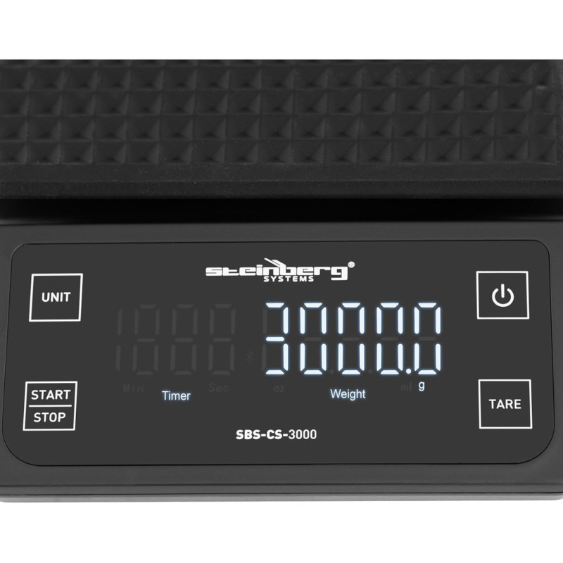 Kavos svarstyklės baristoms LCD 15 x 15 cm 3000g / 0,1g