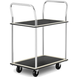 Transportavimo lentynų vežimėlis su rankenomis 2 lentynos iki 120 kg 72 x 43 cm