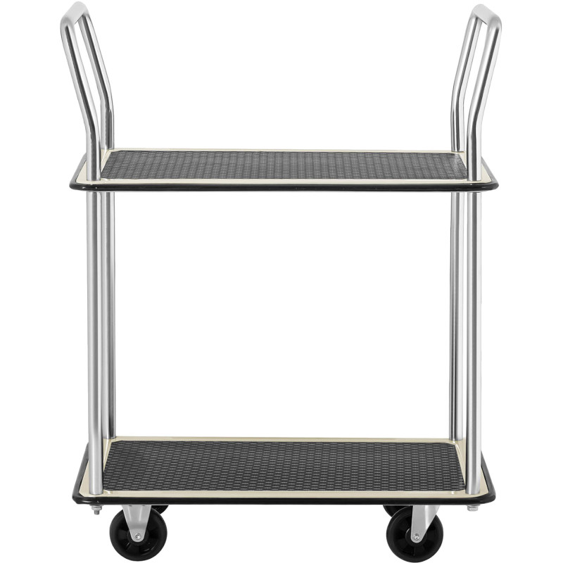 Transportavimo lentynų vežimėlis su rankenomis 2 lentynos iki 120 kg 72 x 43 cm