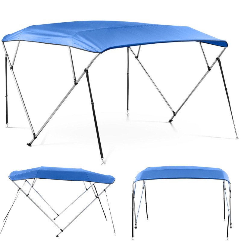 Bimini baldakimas valtims 4 arkos 236 x 261,5 x 146 cm mėlyna