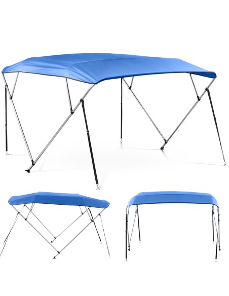 Bimini baldakimas valtims 4 arkos 236 x 261,5 x 146 cm mėlyna Bimini baldakimas valtims 4 arkos 236 x 261,5 x 146 cm mėlyna