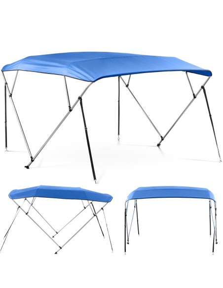 Baldakimo bimini viršus valtims 4 arkos 236 x 194 x 146 cm kobalto Baldakimo bimini viršus valtims 4 arkos 236 x 194 x 146 cm kobalto