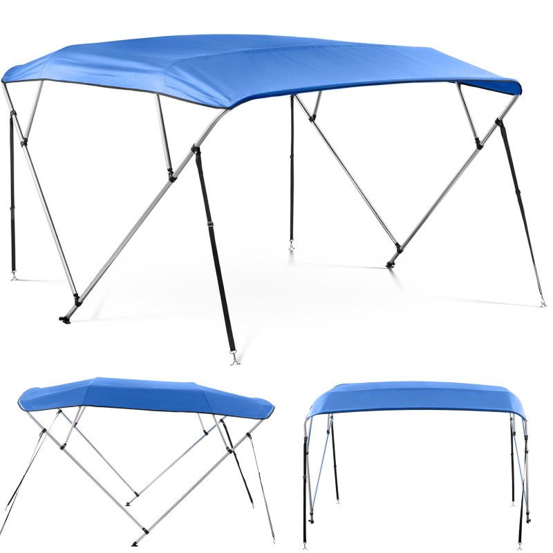 Baldakimo bimini viršus valtims 4 strypai 236 x 215 x 146 cm kobaltas