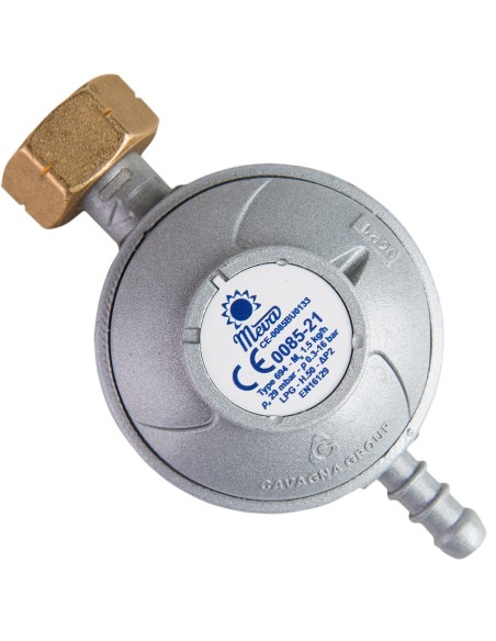 Dujų slėgio reduktorius LPG dujų balionui 29mbar 1,5kg/h 21,8l Dujų slėgio reduktorius LPG dujų balionui 29mbar 1,5kg/h 21,8l