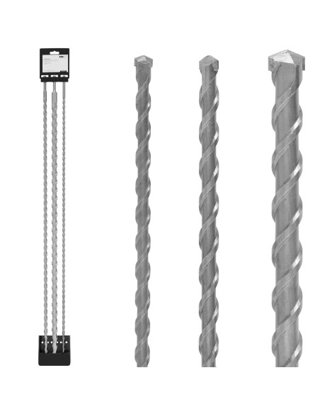 Betono grąžtų rinkinys SDS PLUS HRC50 ilgis 1000 mm sk. 12mm 16mm 24mm - 3 vnt. Betono grąžtų rinkinys SDS PLUS HRC50 ilgis 1000 mm sk. 12mm 16mm 24mm - 3 vnt.